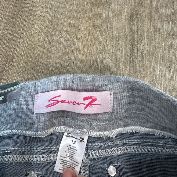 Seven7 girls size 12 lot of 2 White and Gray Striped Shorts NWT - Picture 5 of 6